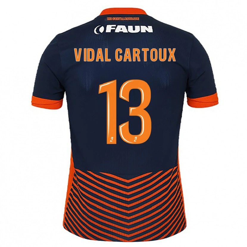 Danxen Hombre Camiseta Noah Vidal-Cartoux #13 Azul Medianoche Naranja 1ª Equipación 2025/26 La Camisa