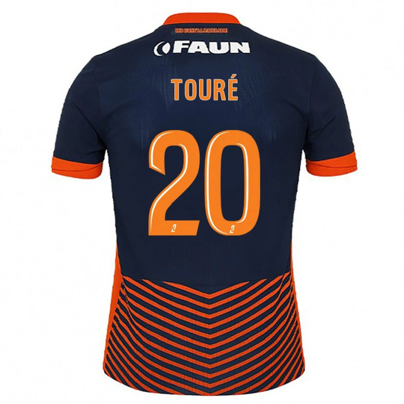 Danxen Hombre Camiseta Birama Touré #20 Azul Medianoche Naranja 1ª Equipación 2025/26 La Camisa