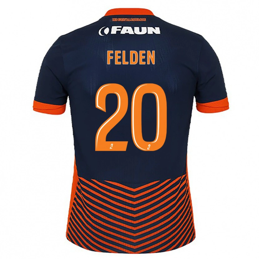 Danxen Hombre Camiseta Agathe Felden #20 Azul Medianoche Naranja 1ª Equipación 2025/26 La Camisa