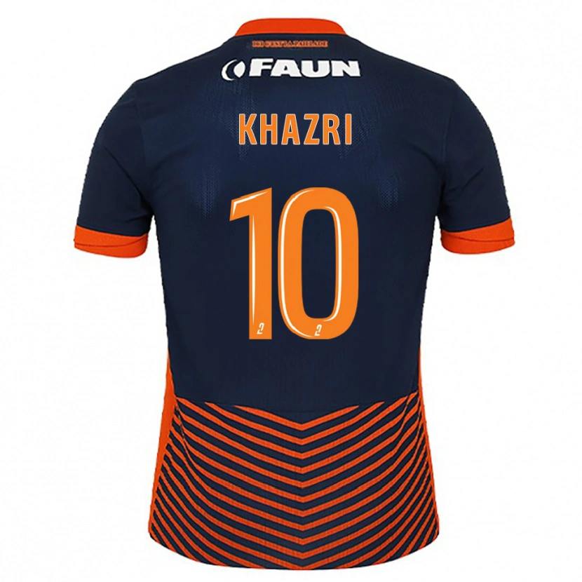 Danxen Hombre Camiseta Wahbi Khazri #10 Azul Medianoche Naranja 1ª Equipación 2025/26 La Camisa