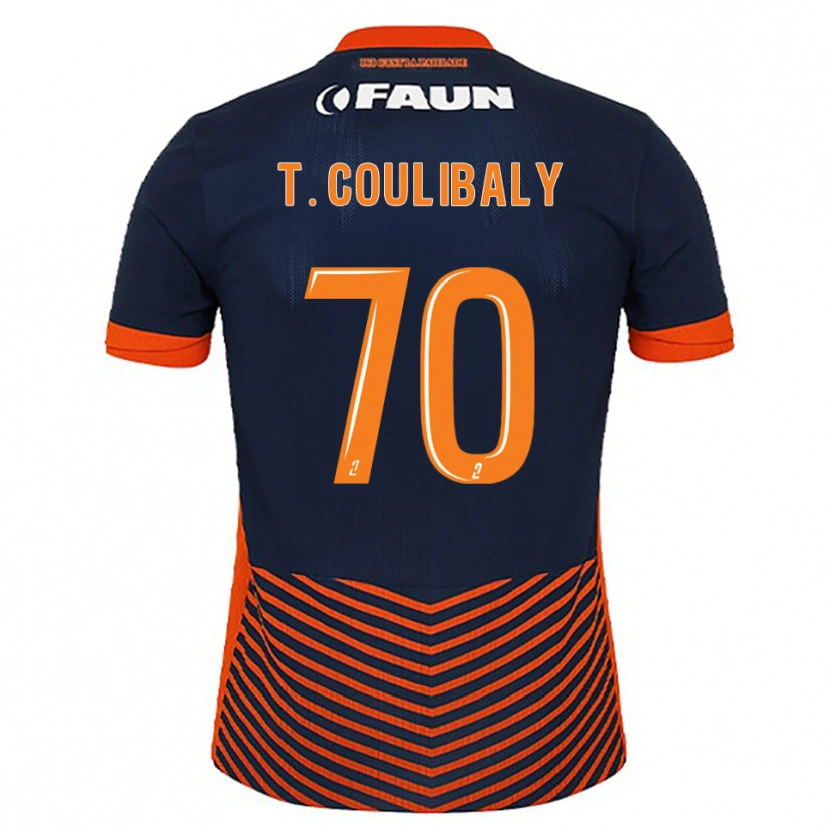 Danxen Hombre Camiseta Tanguy Coulibaly #70 Azul Medianoche Naranja 1ª Equipación 2025/26 La Camisa