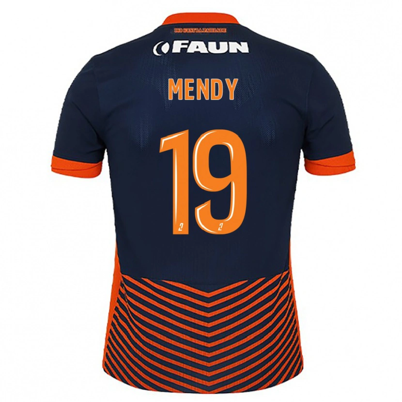 Danxen Hombre Camiseta Alexandre Mendy #19 Azul Medianoche Naranja 1ª Equipación 2025/26 La Camisa