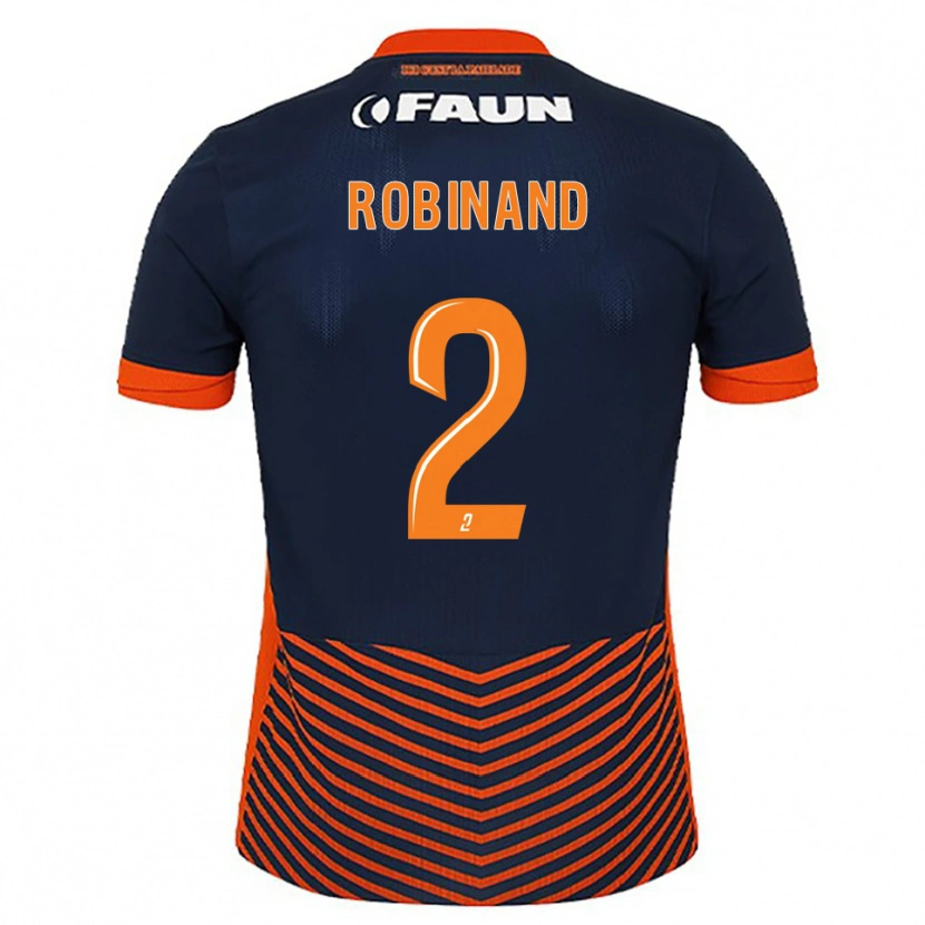Danxen Hombre Camiseta Mathis Robinand #2 Azul Medianoche Naranja 1ª Equipación 2025/26 La Camisa