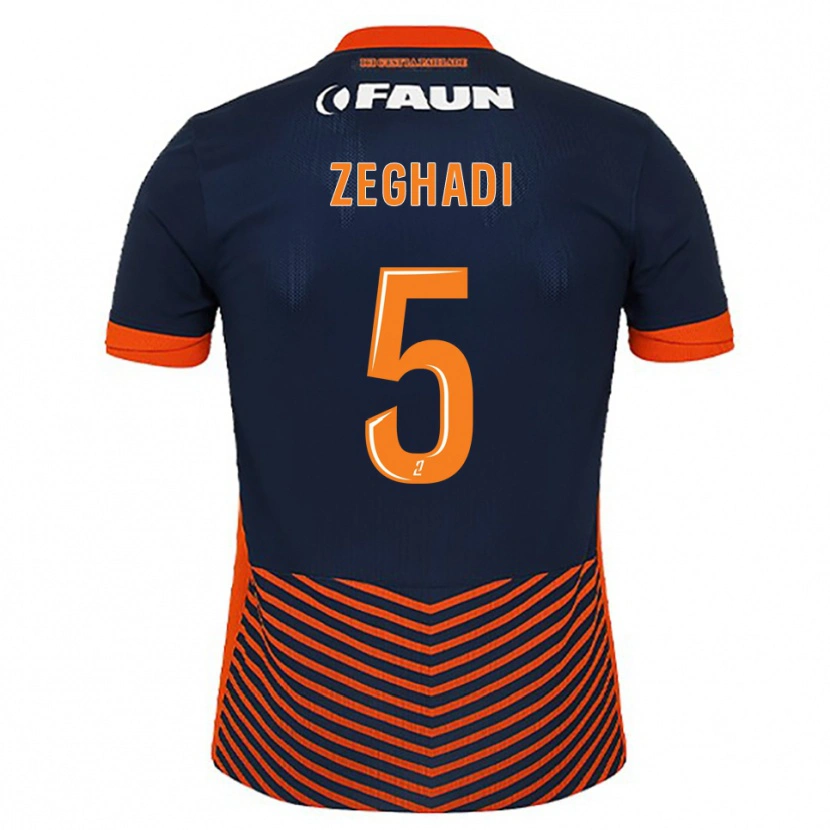 Danxen Hombre Camiseta Mohamed Zeghadi #5 Azul Medianoche Naranja 1ª Equipación 2025/26 La Camisa