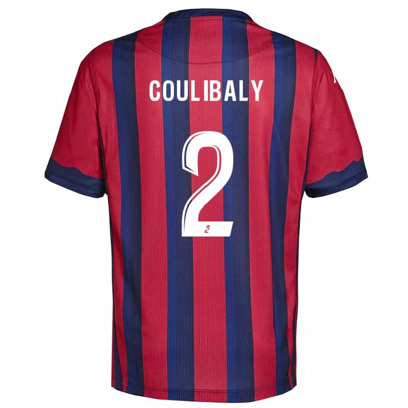 Danxen Hombre Camiseta Ibrahim Coulibaly #2 Borgoña Azul Marino 1ª Equipación 2025/26 La Camisa