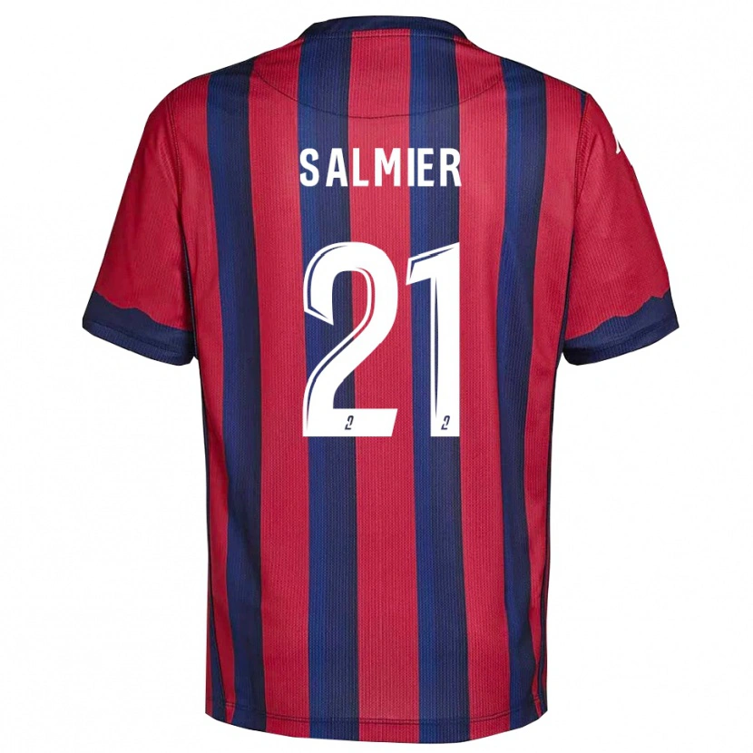 Danxen Hombre Camiseta Yoann Salmier #21 Borgoña Azul Marino 1ª Equipación 2025/26 La Camisa