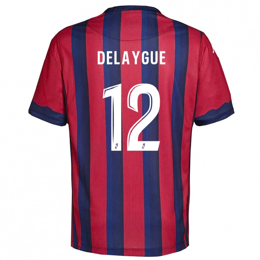 Danxen Hombre Camiseta Lorenzo Delaygue #12 Borgoña Azul Marino 1ª Equipación 2025/26 La Camisa