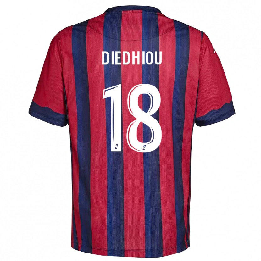 Danxen Hombre Camiseta Famara Diédhiou #18 Borgoña Azul Marino 1ª Equipación 2025/26 La Camisa