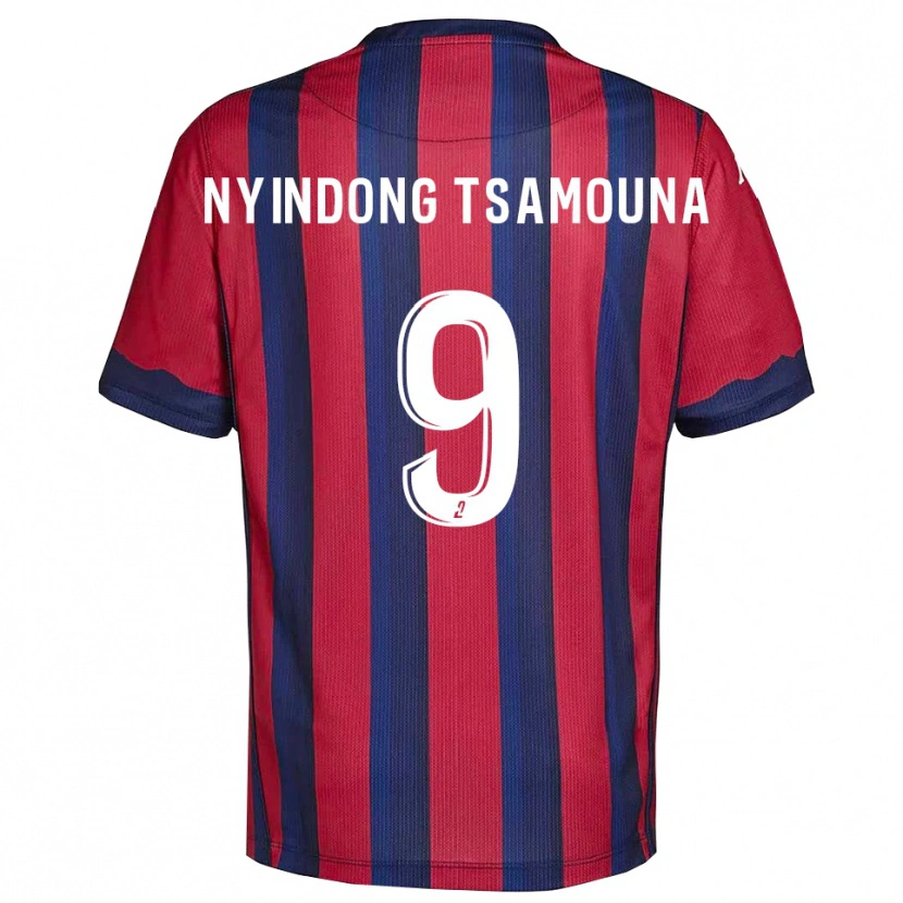 Danxen Hombre Camiseta Jean Nyindong Tsamouna #9 Borgoña Azul Marino 1ª Equipación 2025/26 La Camisa