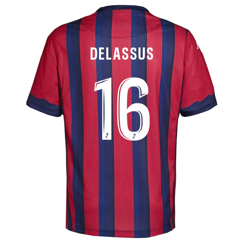 Danxen Hombre Camiseta Gabin Delassus #16 Borgoña Azul Marino 1ª Equipación 2025/26 La Camisa