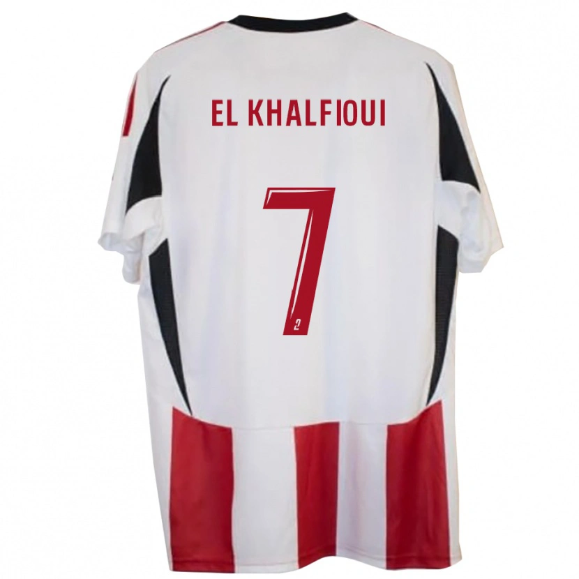 Danxen Hombre Camiseta Zakari El Khalfioui #7 Rojo Azul 1ª Equipación 2025/26 La Camisa
