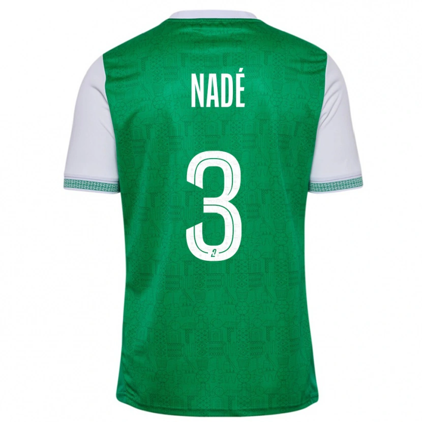 Danxen Hombre Camiseta Mickaël Nadé #3 Verde Blanco 1ª Equipación 2025/26 La Camisa