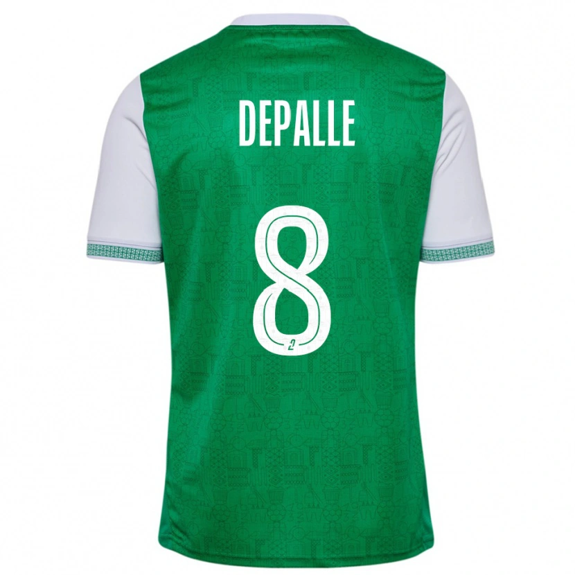 Danxen Hombre Camiseta Valentin Depalle #8 Verde Blanco 1ª Equipación 2025/26 La Camisa