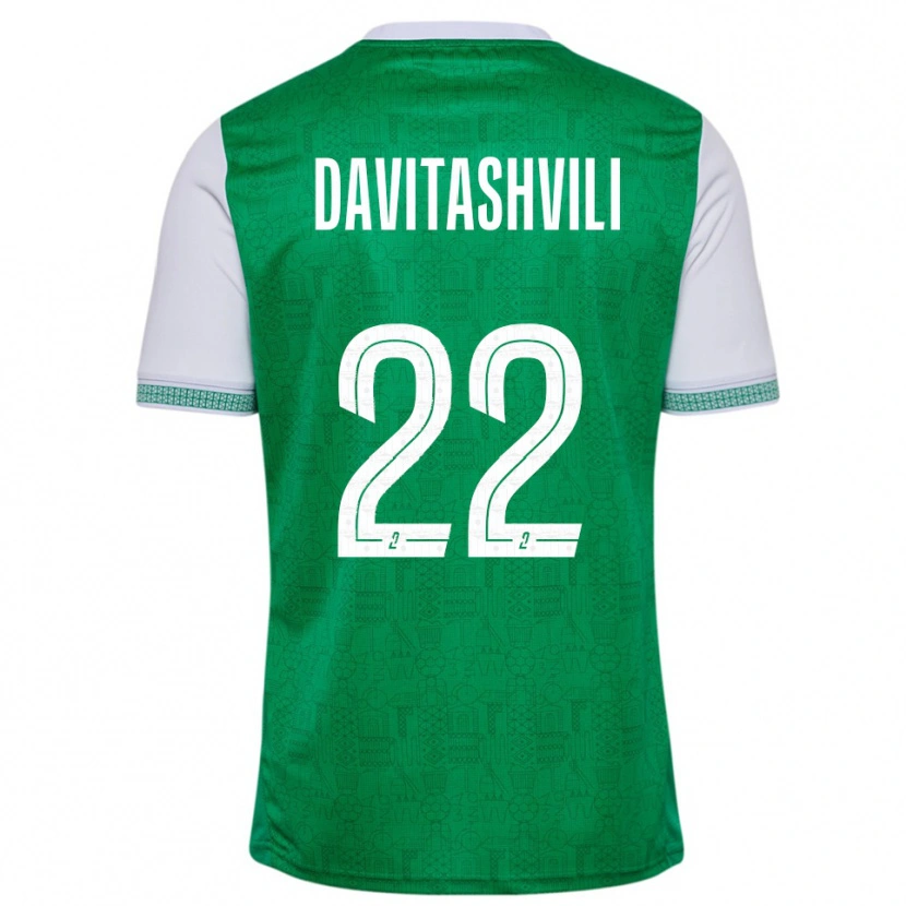 Danxen Hombre Camiseta Zuriko Davitashvili #22 Verde Blanco 1ª Equipación 2025/26 La Camisa