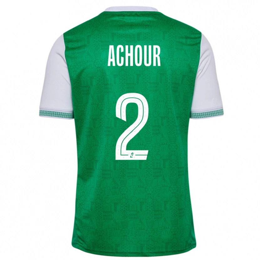 Danxen Hombre Camiseta Samy Achour #2 Verde Blanco 1ª Equipación 2025/26 La Camisa