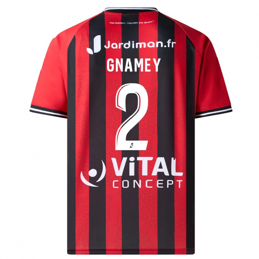Danxen Hombre Camiseta Servais Gnamey #2 Rojo Negro 1ª Equipación 2025/26 La Camisa