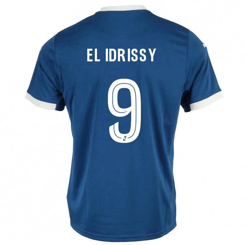 Danxen Hombre Camiseta Mounaïm El Idrissy #9 Azul Blanco 1ª Equipación 2025/26 La Camisa