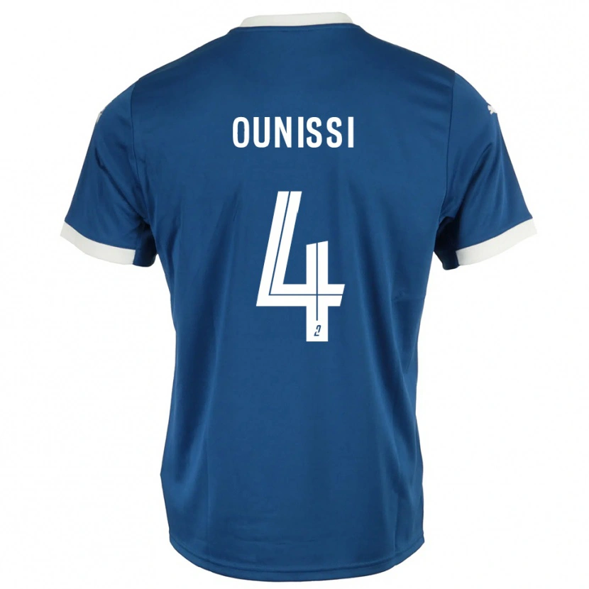 Danxen Hombre Camiseta Ilian Ounissi #4 Azul Blanco 1ª Equipación 2025/26 La Camisa