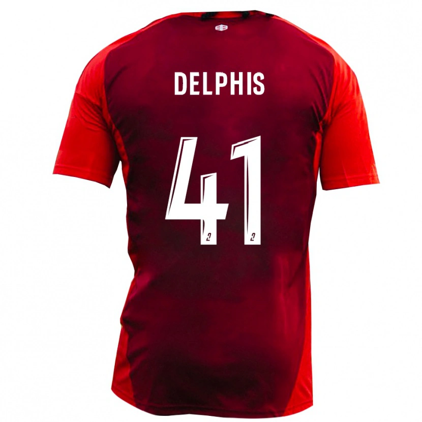 Danxen Hombre Camiseta Thibault Delphis #41 Rojo Borgoña 1ª Equipación 2025/26 La Camisa