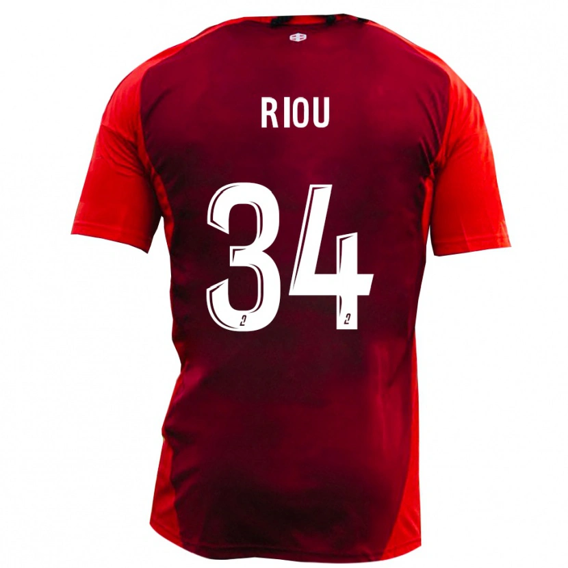Danxen Hombre Camiseta Esteban Riou #34 Rojo Borgoña 1ª Equipación 2025/26 La Camisa