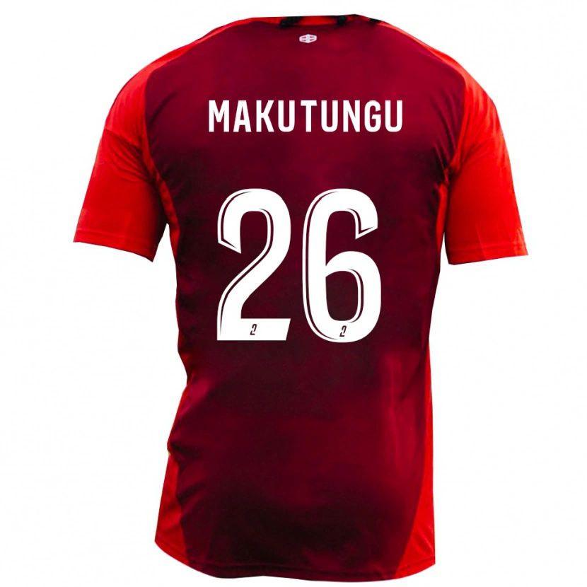 Danxen Hombre Camiseta Cédric Makutungu #26 Rojo Borgoña 1ª Equipación 2025/26 La Camisa
