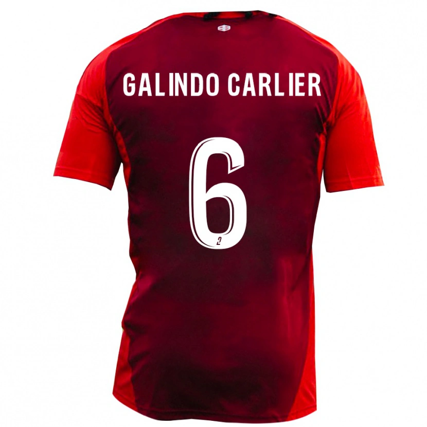 Danxen Hombre Camiseta Luca Galindo Carlier #6 Rojo Borgoña 1ª Equipación 2025/26 La Camisa