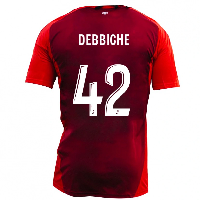 Danxen Hombre Camiseta Wael Debbiche #42 Rojo Borgoña 1ª Equipación 2025/26 La Camisa