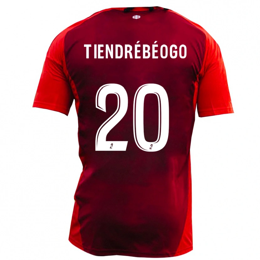 Danxen Hombre Camiseta Josué Tiendrébéogo #20 Rojo Borgoña 1ª Equipación 2025/26 La Camisa