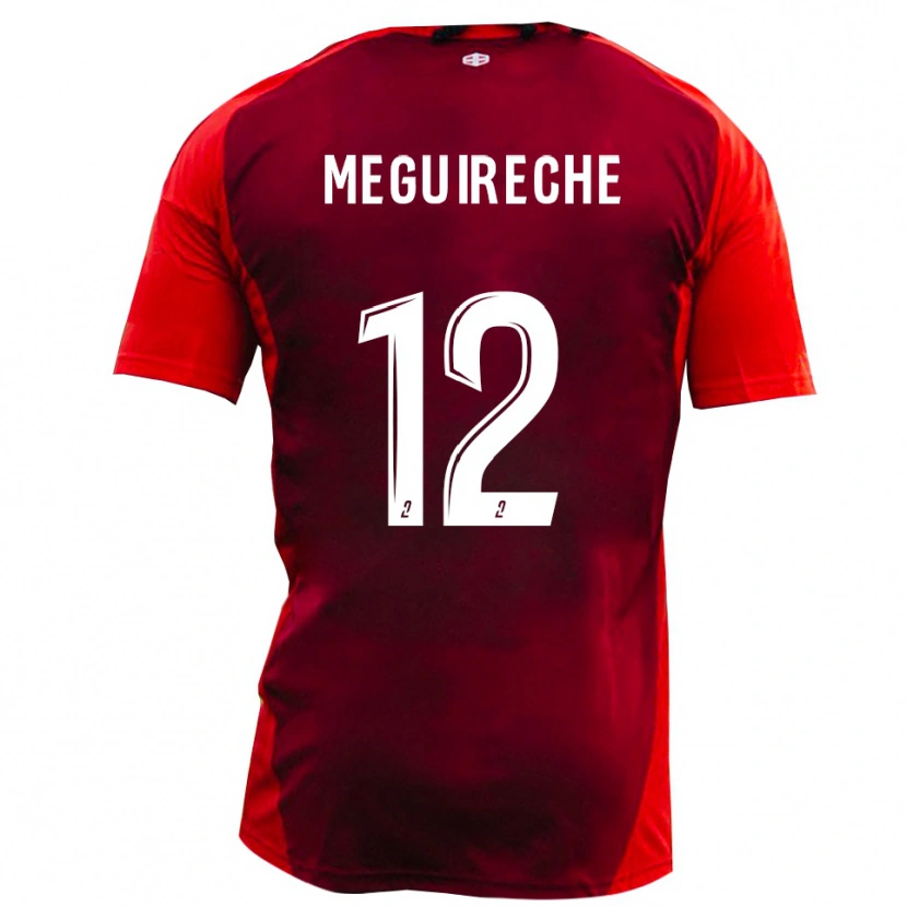 Danxen Hombre Camiseta Yanis Meguireche #12 Rojo Borgoña 1ª Equipación 2025/26 La Camisa