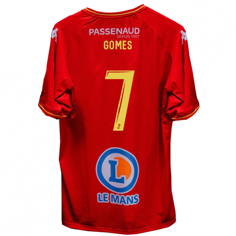 Danxen Hombre Camiseta Malang Gomes #7 Rojo Amarillo 1ª Equipación 2025/26 La Camisa