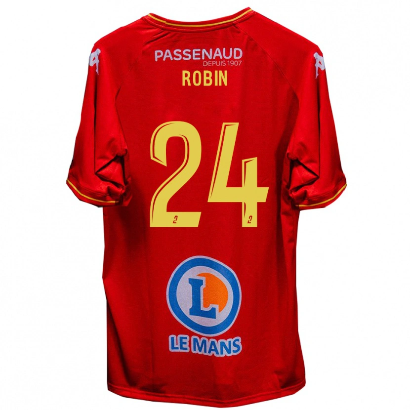 Danxen Hombre Camiseta Milan Robin #24 Rojo Amarillo 1ª Equipación 2025/26 La Camisa