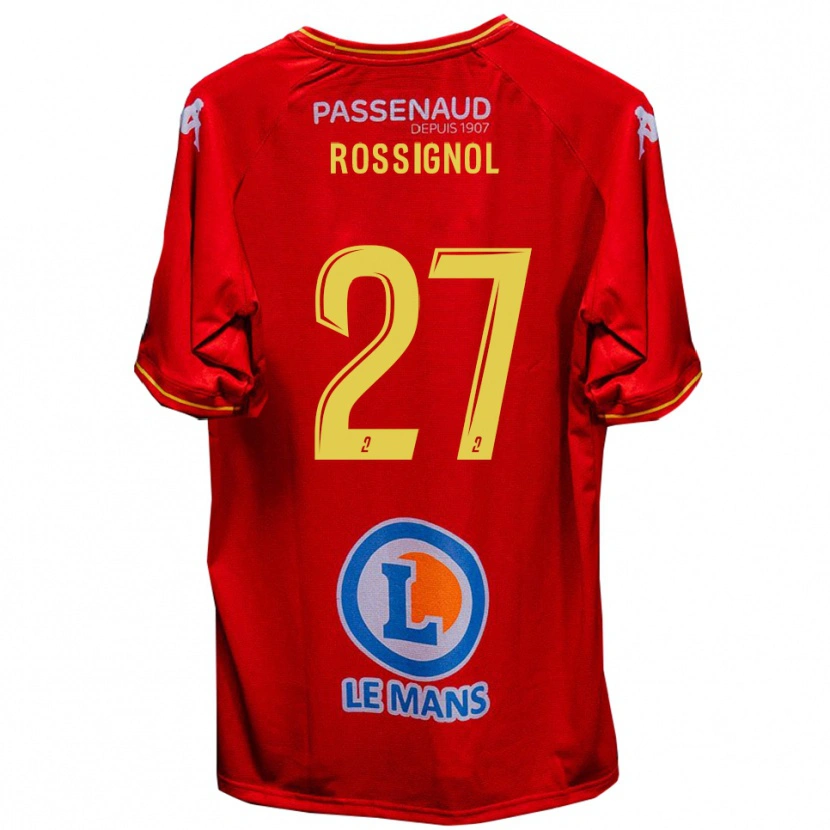 Danxen Hombre Camiseta Martin Rossignol #27 Rojo Amarillo 1ª Equipación 2025/26 La Camisa