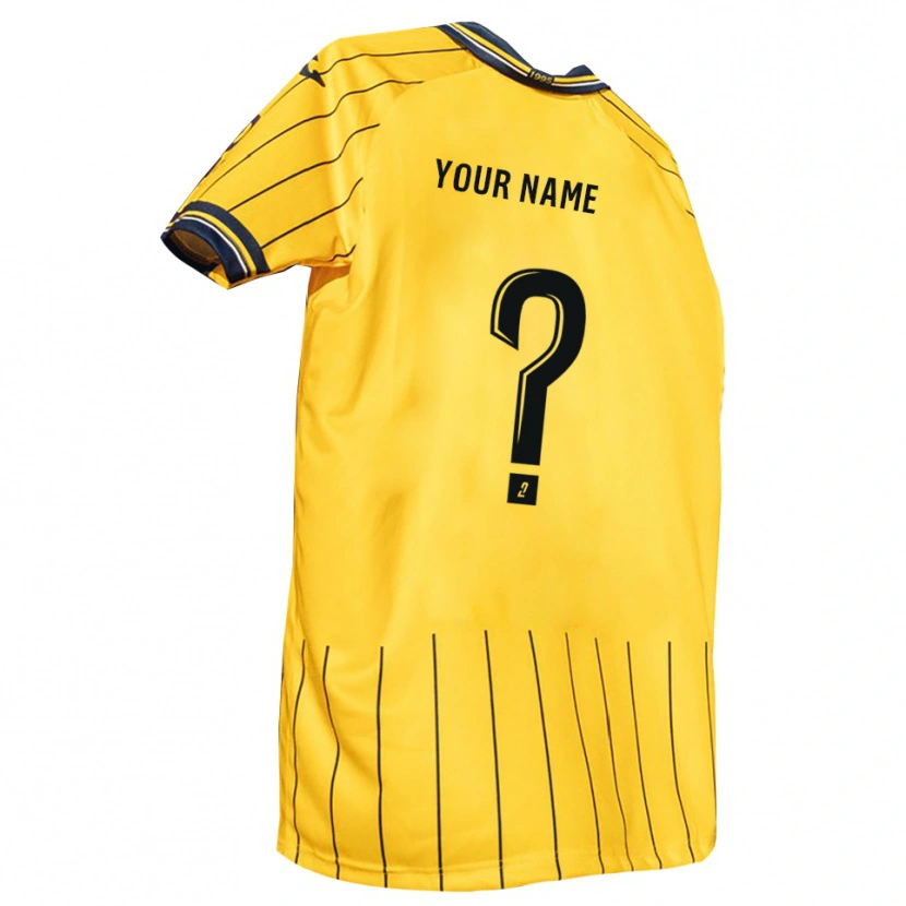 Danxen Hombre Camiseta Su Nombre #0 Amarillo Azul Marino 1ª Equipación 2025/26 La Camisa