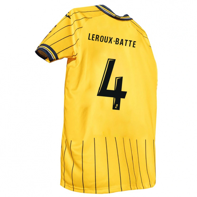 Danxen Hombre Camiseta Romain Leroux-Batte #4 Amarillo Azul Marino 1ª Equipación 2025/26 La Camisa