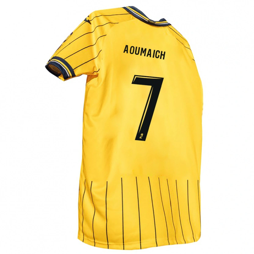 Danxen Hombre Camiseta Ilias Aoumaich #7 Amarillo Azul Marino 1ª Equipación 2025/26 La Camisa