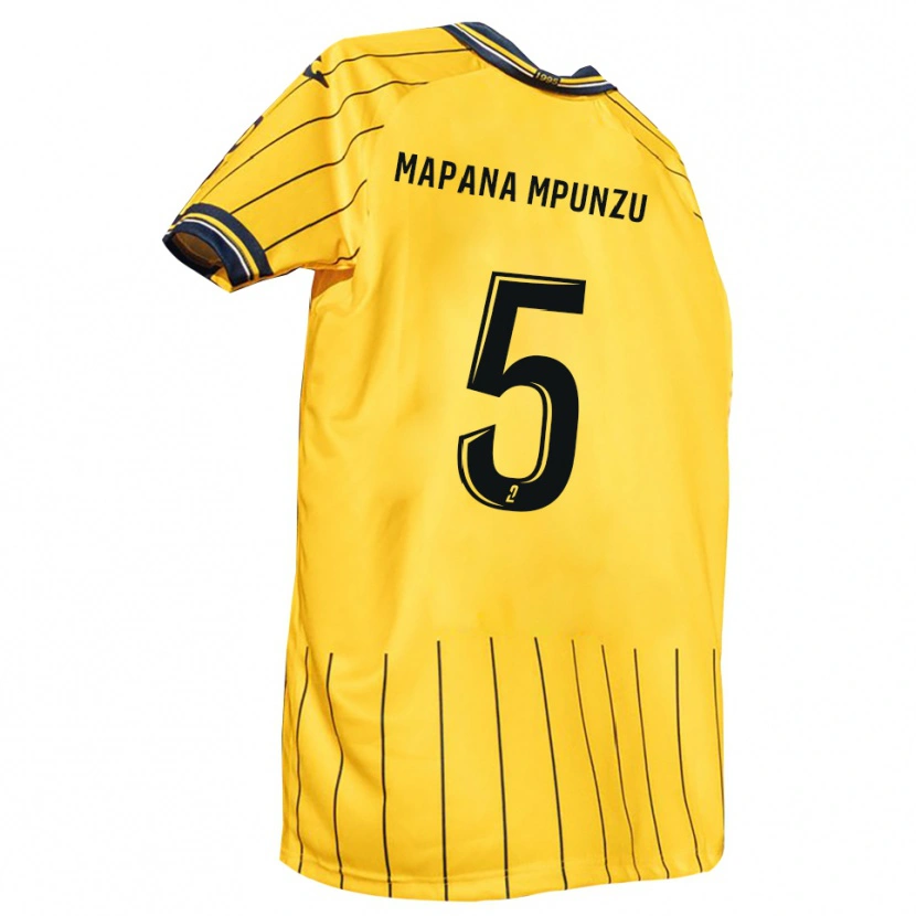 Danxen Hombre Camiseta Jojo Mapana Mpunzu #5 Amarillo Azul Marino 1ª Equipación 2025/26 La Camisa