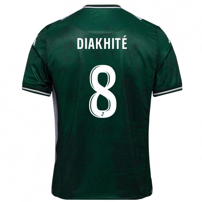 Danxen Hombre Camiseta Abdourahmane Diakhité #8 Verde Blanco 1ª Equipación 2025/26 La Camisa