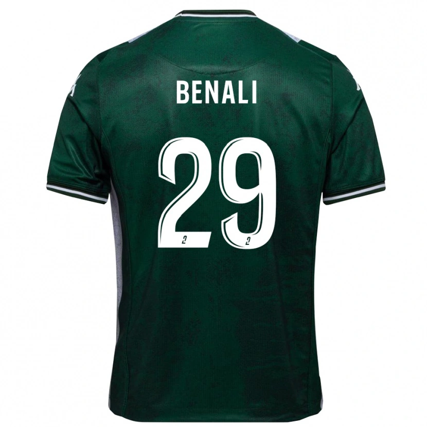 Danxen Hombre Camiseta Hacène Benali #29 Verde Blanco 1ª Equipación 2025/26 La Camisa