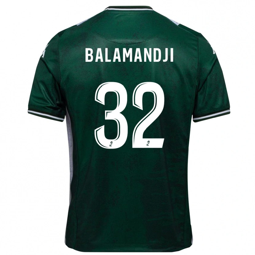 Danxen Hombre Camiseta Kossingou Balamandji #32 Verde Blanco 1ª Equipación 2025/26 La Camisa
