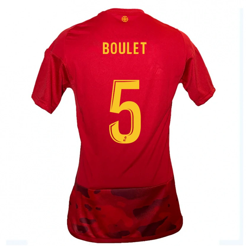 Danxen Hombre Camiseta Lucas Boulet #5 Rojo Amarillo 1ª Equipación 2025/26 La Camisa