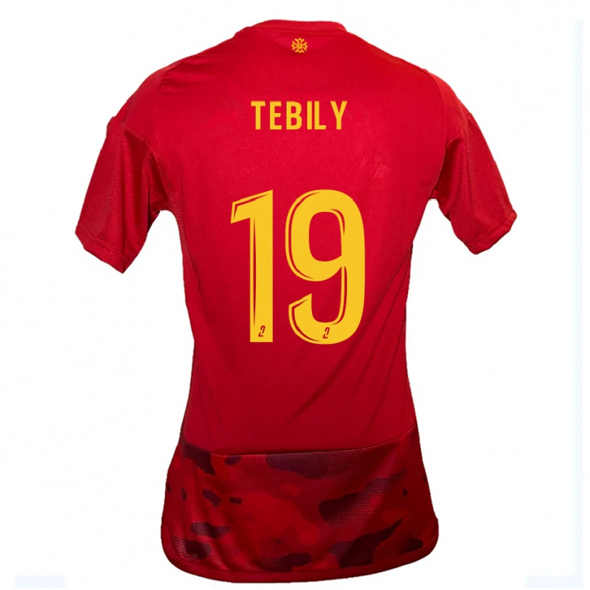 Danxen Hombre Camiseta Hermann Tebily #19 Rojo Amarillo 1ª Equipación 2025/26 La Camisa