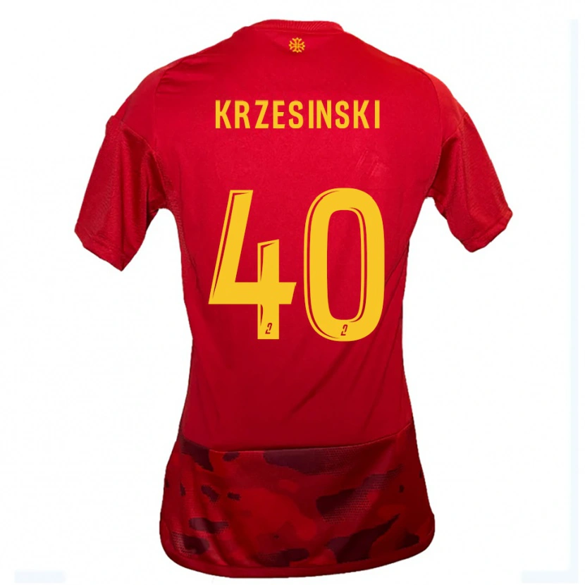 Danxen Hombre Camiseta Clément Krzesinski #40 Rojo Amarillo 1ª Equipación 2025/26 La Camisa