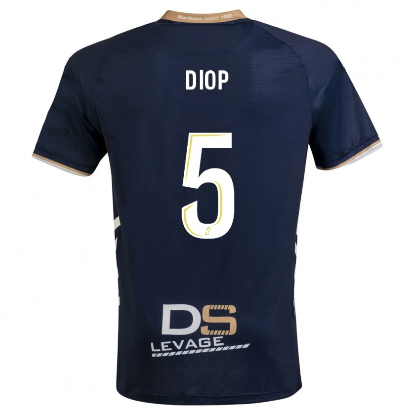 Danxen Hombre Camiseta Aaron Diop #5 Azul Marino Oro 1ª Equipación 2025/26 La Camisa