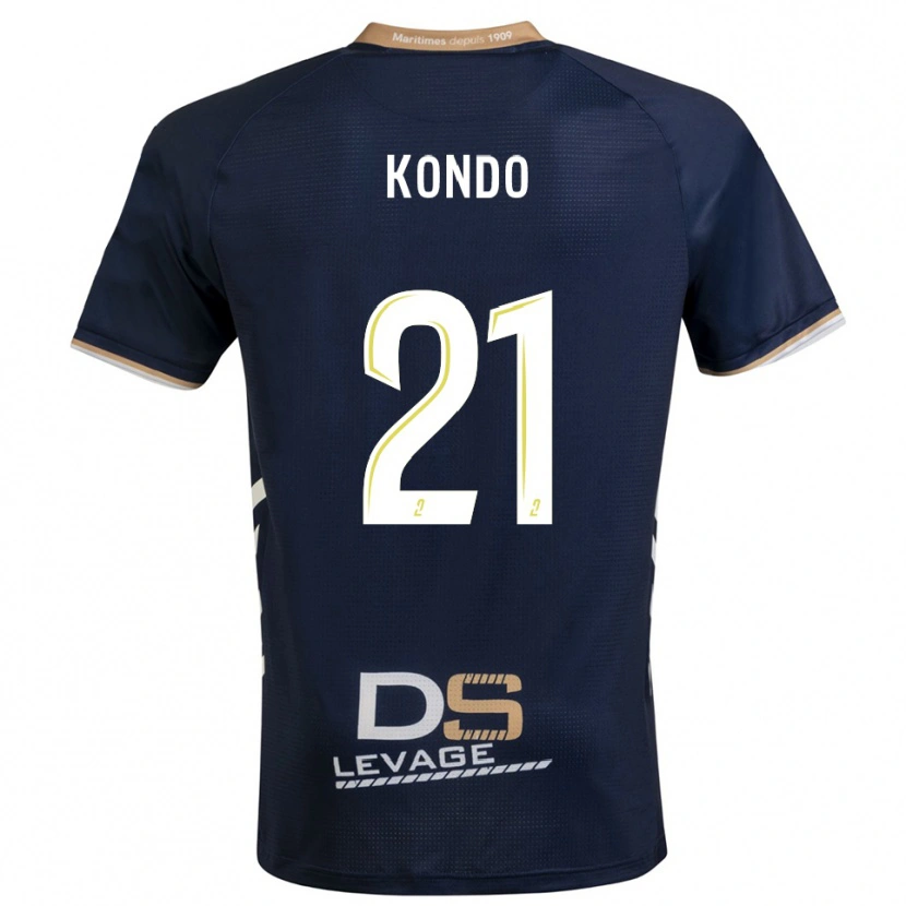 Danxen Hombre Camiseta Geoffrey Kondo #21 Azul Marino Oro 1ª Equipación 2025/26 La Camisa