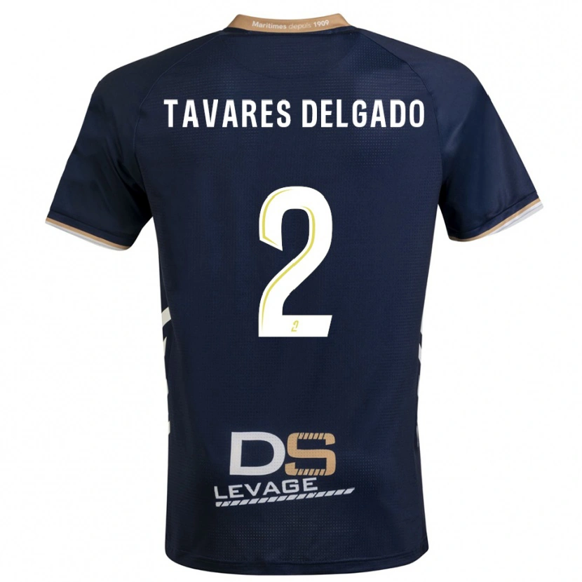 Danxen Hombre Camiseta Rony Tavares Delgado #2 Azul Marino Oro 1ª Equipación 2025/26 La Camisa