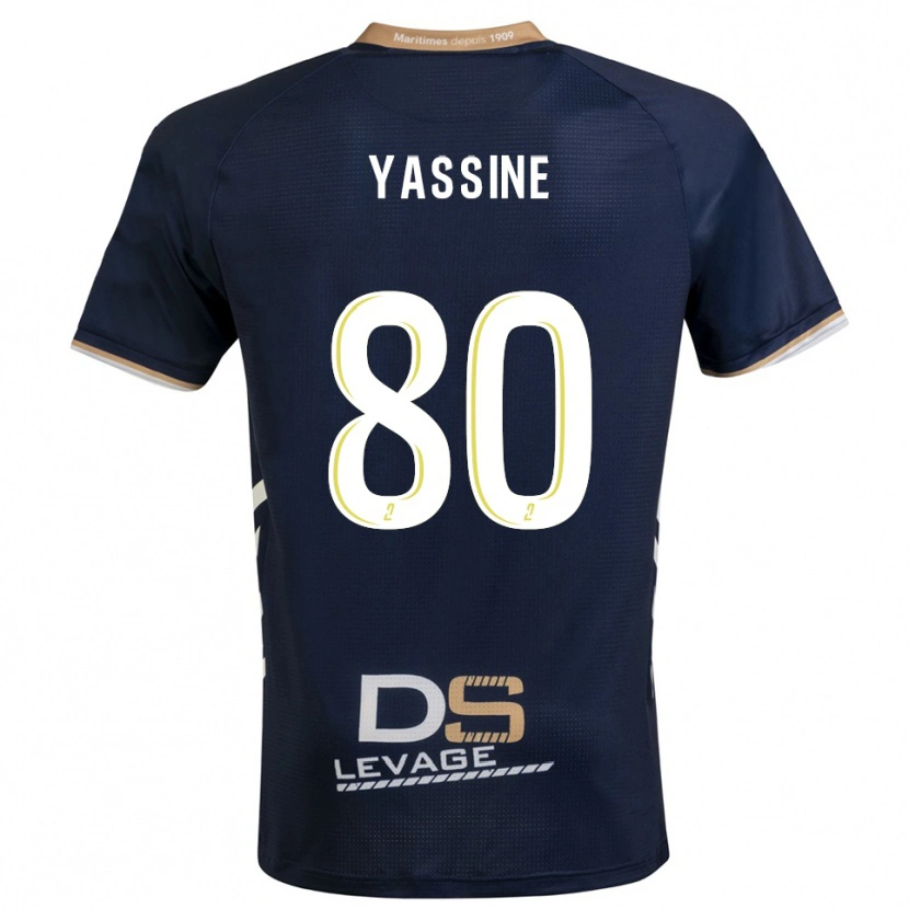 Danxen Hombre Camiseta Gessime Yassine #80 Azul Marino Oro 1ª Equipación 2025/26 La Camisa