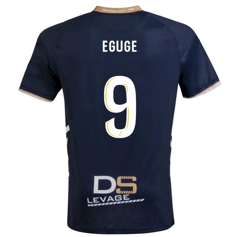 Danxen Hombre Camiseta Benny Eguge #9 Azul Marino Oro 1ª Equipación 2025/26 La Camisa