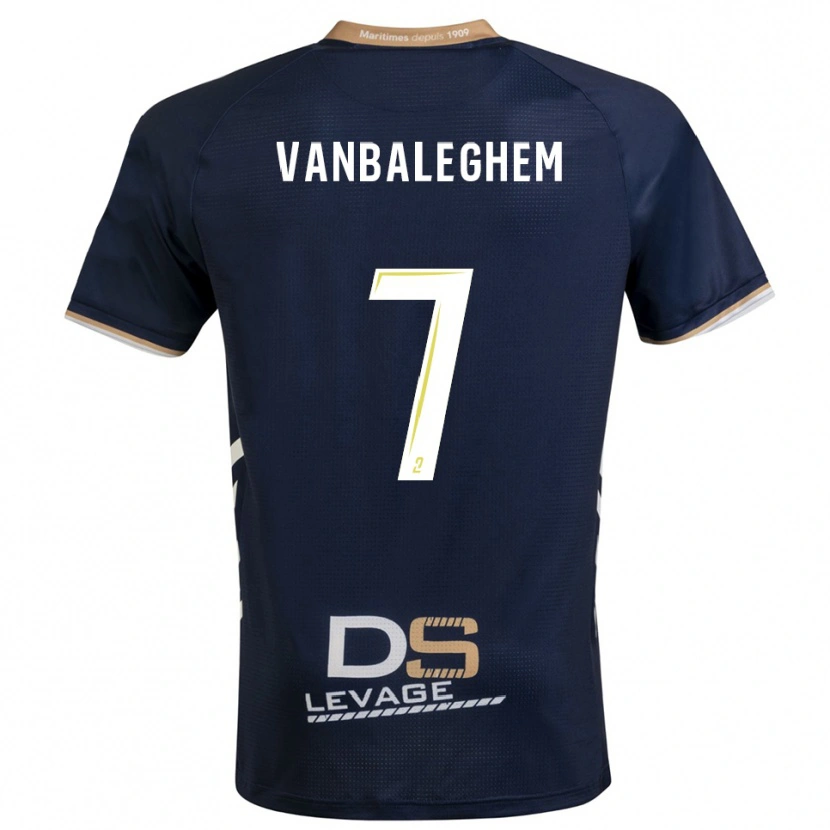 Danxen Hombre Camiseta Martin Vanbaleghem #7 Azul Marino Oro 1ª Equipación 2025/26 La Camisa