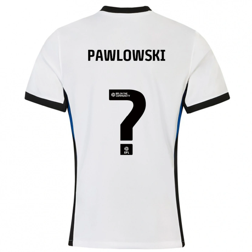 Danxen Hombre Camiseta Jakub Pawlowski #0 Blanco Azul 2ª Equipación 2025/26 La Camisa