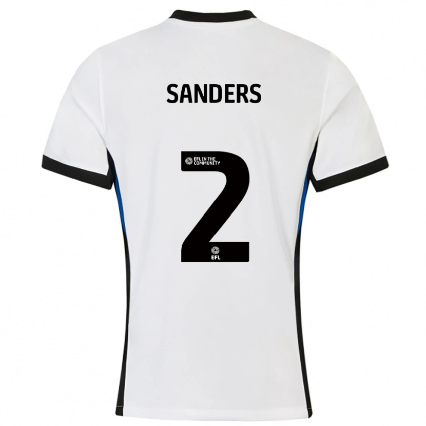 Danxen Hombre Camiseta Caleb Sanders #2 Blanco Azul 2ª Equipación 2025/26 La Camisa
